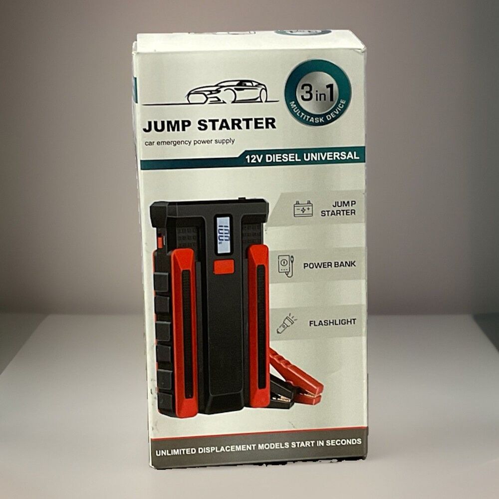 3-in-1 Universal 12V Diesel Jump Starter Power Bank & Flashlight